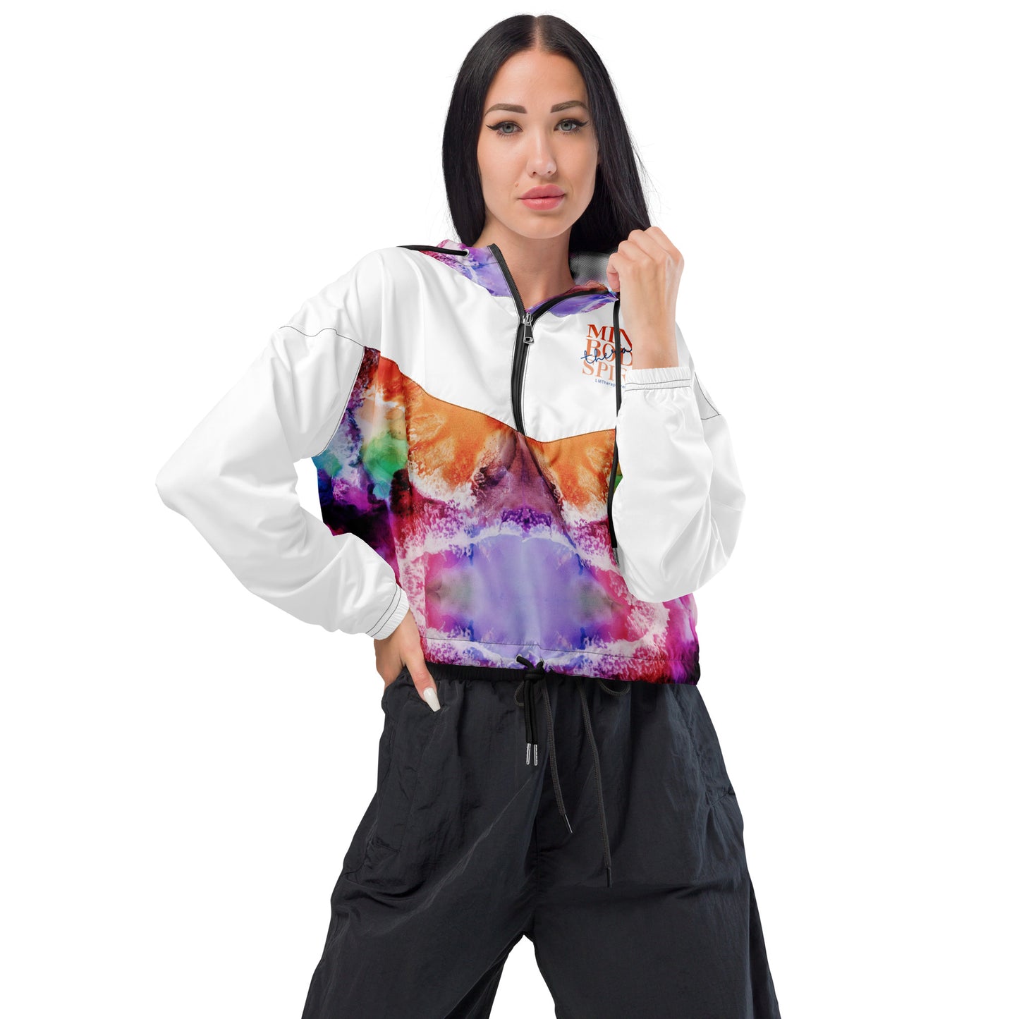 "Mind Body Spirit" Women’s Cropped Windbreaker