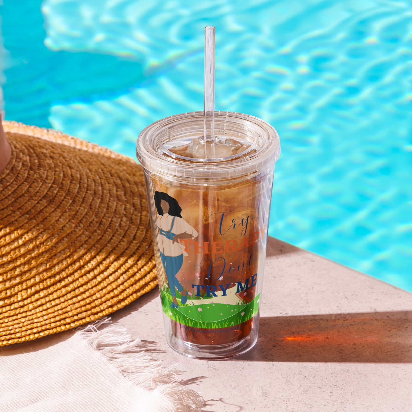 "Try Therapy" Clear Tumbler